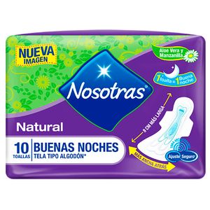 Toallas Higiénicas Nosotras Natural Buenas Noches - Bolsa 10 UN