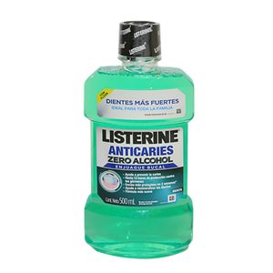 Enjuage Bucal Listerine Anticaries Zero Alcohol Sabor a Menta - Frasco 500 ML