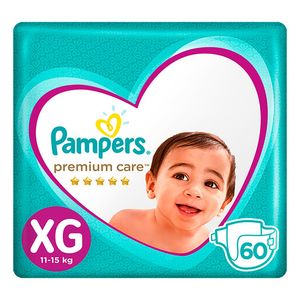 Pañal Pampers Premium Care Talla XG - Bolsa 60 UN