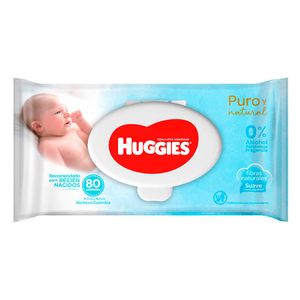Toallas Húmedas Huggies Puro & Natural - Bolsa 80 UN