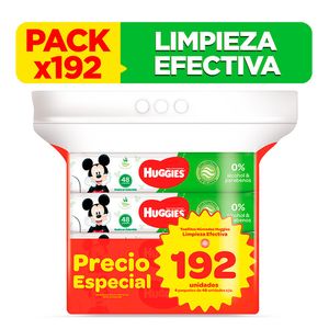 Toallitas Húmedas Huggies Limpieza Efectiva - Bolsa 192 UN