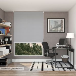 Cortina Roller Blackout Fiber Gris 60 x  170 cm