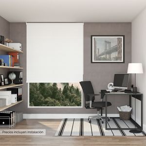 Cortina Roller Blackout Fiber Blanco 110 x  130 cm