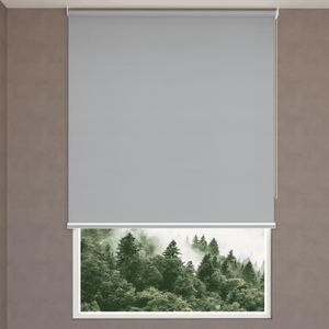 Cortina Roller Blackout Fiber Gris 160 x  100 cm