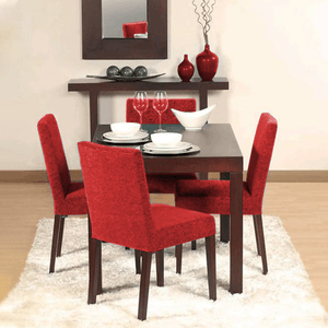 Juego de comedor de 4 sillas Tokio Rojo