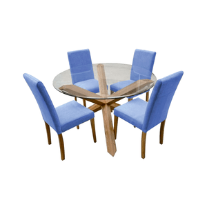 Juego de comedor de 4 sillas Italo Azul