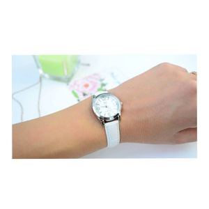 Reloj Q&Q Original Cuero para Mujer Blanco
