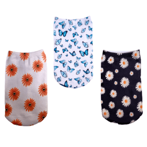 Medias Pack x 3 Pares Flores y Mariposas
