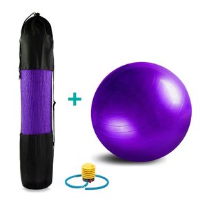 Mega Pack de Pilates/Yoga Morado: Mat PVC 6 mm + Pelota Sport Fitness