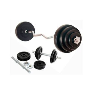 Pack de Fuerza: Set de 2 Mancuernas y Barra Z + 20 kg de Discos Sport Fitness
