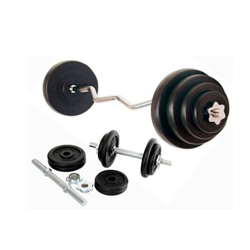 Pack de Fuerza Set de 2 Mancuernas y Barra Z 20 kg de Discos