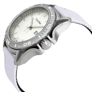 Reloj Calvin Klein Earth K5Y31VK6 Suizo Acero Inoxidable Correa De Nailon Blanco