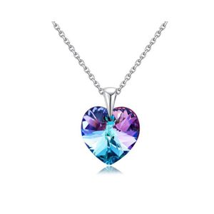 Collar Plateado para Mujer con dije de Cristal Swarovski Corazón - Vitrail Light