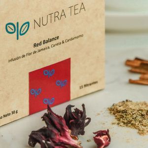 Infusión Natural Nutra Tea Red Balance Flor de Jamaica Canela y Cardamomo
