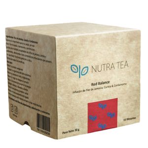 Infusión Natural Nutra Tea Red Balance Flor de Jamaica Canela y Cardamomo