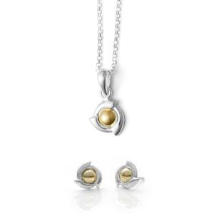 Baliq Set Collar y Aretes Tara Oro Plata 925