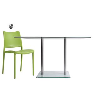 Combo simplex  Ra1475 2Lyo + 6 Sillas Bonnie Verde Ziyaz