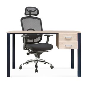 Combo Krona Cajones Flotante Mel 12X60 Rovere Base Negro + 1 Silla Aeria Plus Ziyaz