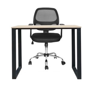 Combo Oh Mel 90X50 Rovere Base Negro + 1 Silla Almira Ziyaz