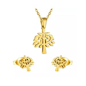 Collar y Aretes Sifrah Shop Set dijes Árbol de la Vida Mujer Dorado