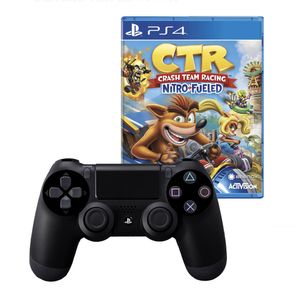 Mando para Playstation 4 Dualshock Negro + Juego Crash Team Racing Sony