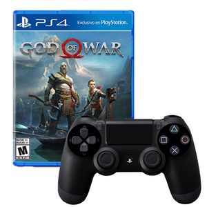 Mando Playstation 4 Dualshock Negro + God Of War 4