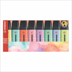 Resaltador Stabilo Boss Pastel Estuche x 8 Unidades 70/8-3