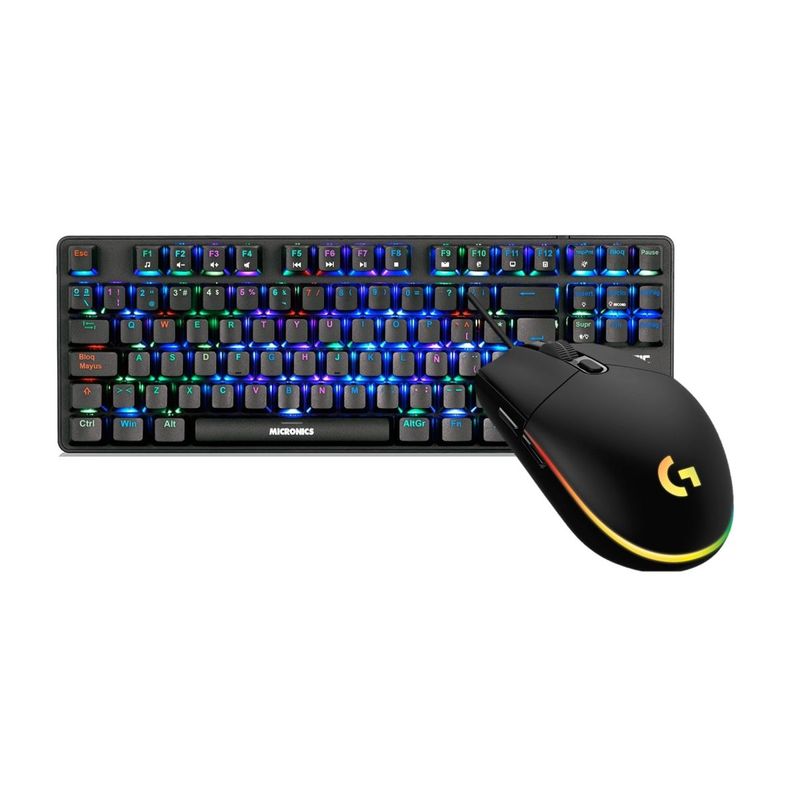 Combo Gamer Mouse Logitech G203 y Teclado Mecanico Micronics TKL Real Plaza