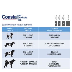 Correa para Perros Coastal Styles 1.20 mt Rbo M