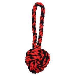 Juguete para Perros Multipet Nudo de Soga con Jalador 25 cm Rojo