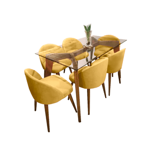 Juego de comedor de 6 Sillas Dallas Home Premium Amarillo
