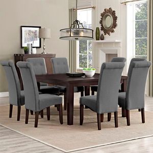Juego de comedor de 8 sillas Veruska Home Premium Plomo Oscuro