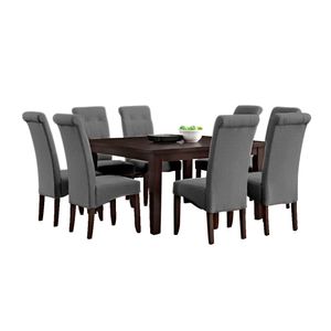 Juego de comedor de 8 sillas Veruska Home Premium Plomo Oscuro