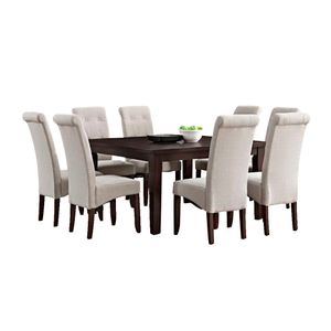 Juego de comedor de 8 sillas Veruska Home Premium Crema