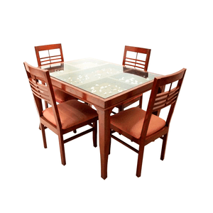 Juego de comedor de 4 sillas Tulum Home Premium Naranja