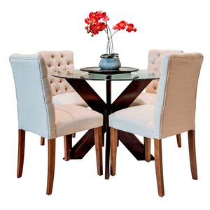Juego de comedor de 4 sillas Nairobi Home Premium Perla