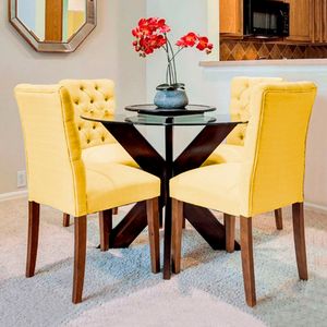 Juego de comedor de 4 sillas Nairobi Home Premium Amarillo