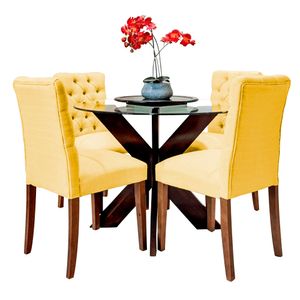 Juego de comedor de 4 sillas Nairobi Home Premium Amarillo