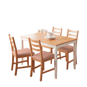 Juego de comedor de 4 sillas Denver Home Premium Rosa Pálido