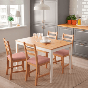 Juego de comedor de 4 sillas Denver Home Premium Rosa Pálido