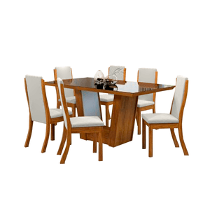 Juego de comedor de 6 sillas Valeria Home Premium Blanco