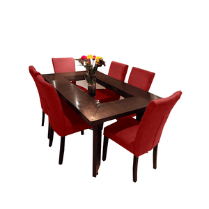 Juego de comedor de 6 sillas América Home Premium Rojo