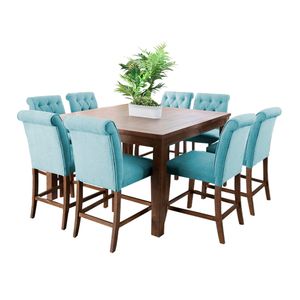 Juego de comedor de 8 sillas Manolo Home Premium Celeste