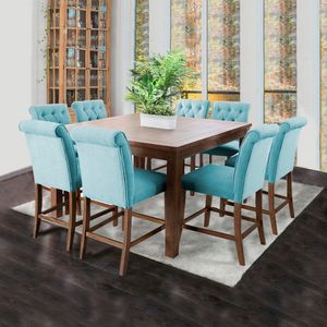 Juego de comedor de 8 sillas Manolo Home Premium Celeste