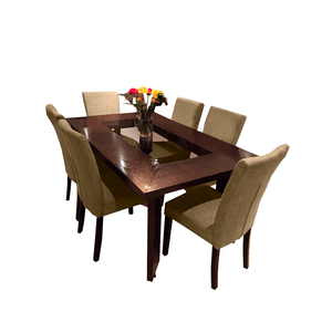 Juego de comedor de 6 sillas América Home Premium Beige