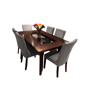 Juego de comedor de 6 sillas América Home Premium Gris