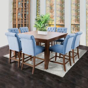 Juego de comedor de 8 sillas Manolo Home Premium Azul