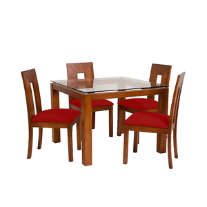 Juego de comedor de 4 sillas Honey Home Premium Rojo