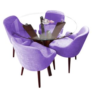 Juego de comedor de 4 sillas Anna Home Premium Lila