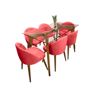 Juego de comedor de 6 sillas Dallas Home Premium Rojo
